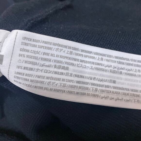 Abercrombie & Fitch Black Rib Knit V-neck Long Sleeve Sweater Bodysuit Top Sz S - Picture 4 of 4